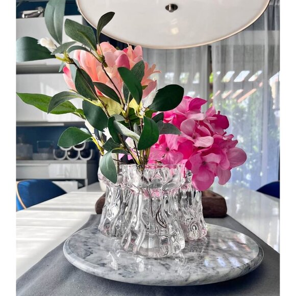 3-Vintage Ingrid Glashutte glass bark vase/candle holders made in Germany - Picture 1 of 5